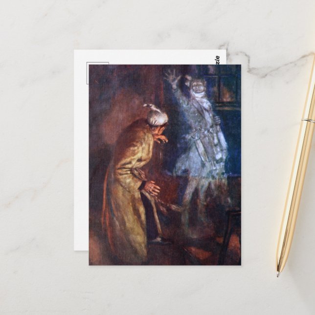 Carte Postale Carol de Noël : Le fantôme de Marley (Devant/Arrière en situation)