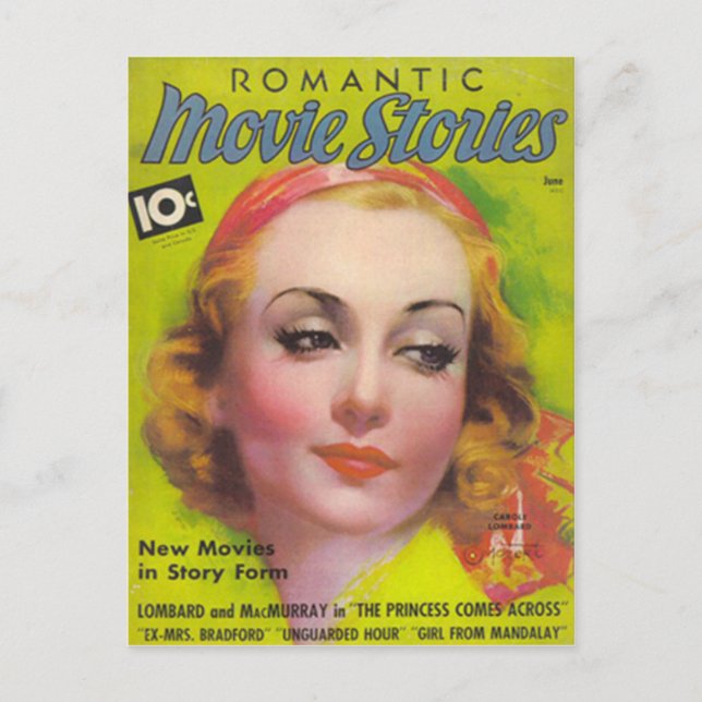 Carte Postale Carole Lombard sur la couverture des Histoires de  (Devant)