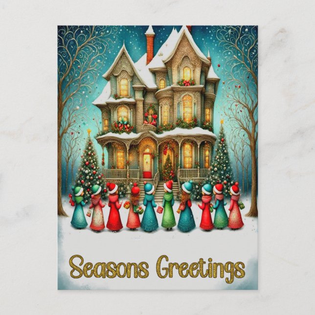 Carte Postale Caroleurs de Noël (Devant)