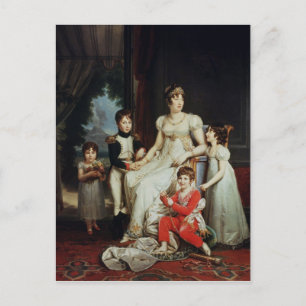 Carte Postale Caroline Bonaparte et ses enfants
