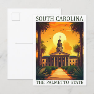 Carte Postale Caroline du Sud Palmetto State USA Travel Place