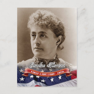 Carte Postale Caroline Harrison, Première Dame des États-Unis