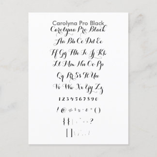 Carte Postale Carolyna Pro Black - Feuille d'échantillonnage de