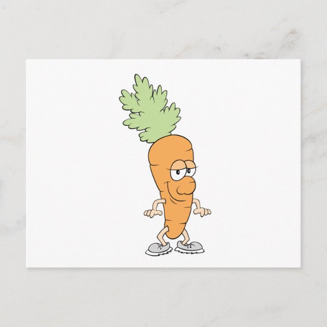 Carte Postale carotte de dessin animé joyeuse et idiote (Devant)