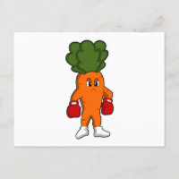 Carotte en boxeur avec gants de boxe
