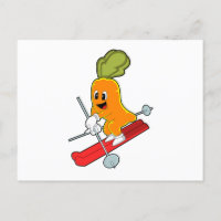 Carotte en skieur avec ski