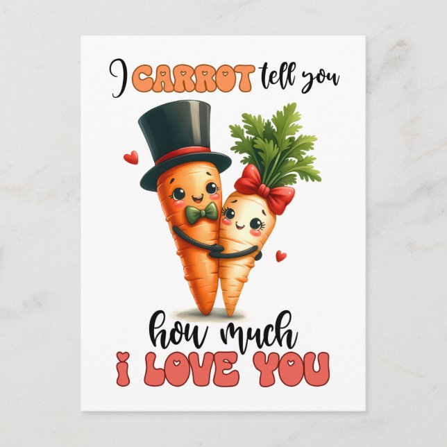 Carte Postale Carottes Aimez-Vous Punny Valentine (Devant)