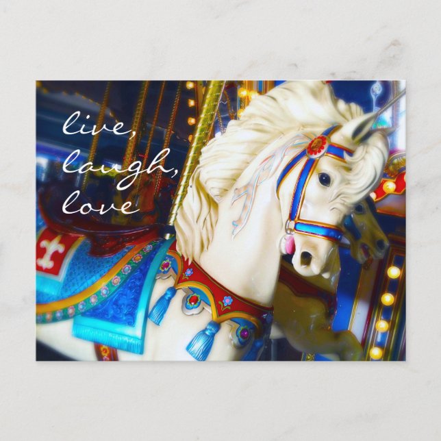 Carte Postale Carousel Horse Photo Live Lauder Love Script Bold (Devant)