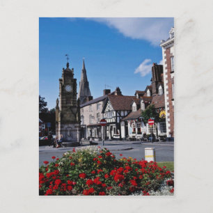 Carte Postale Carré blanc St. Peter, Ruthin, Fleurs Clwyd