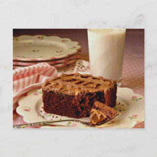 Carte Postale Carré de gâteau au chocolat
