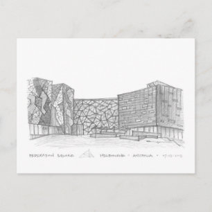 Carte Postale Carré de la Fédération, Melbourne, Australie