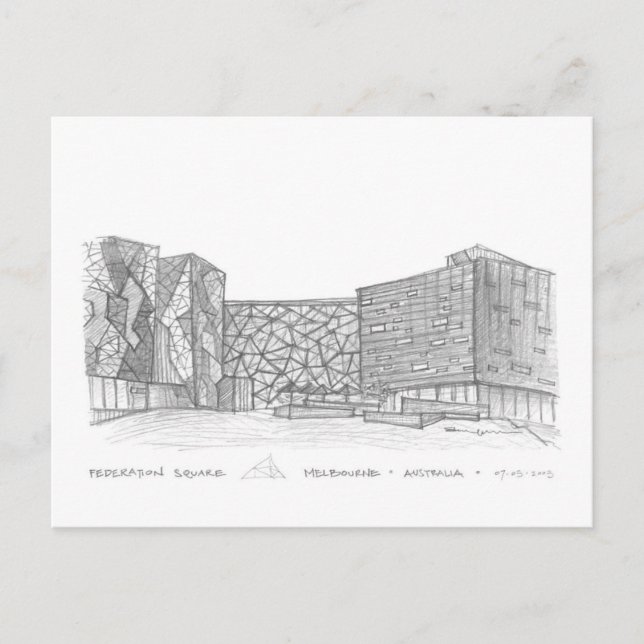 Carte Postale Carré de la Fédération, Melbourne, Australie (Devant)