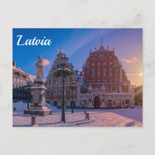 Carte Postale Carré de la mairie de Riga en hiver