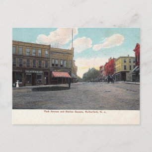 Carte Postale Carré de station, Rutherford, New Jersey, 1909