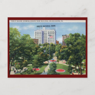 Carte Postale Carré public, Wilkes-Barre PA Vintage