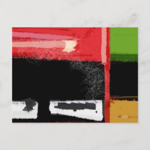 Carte Postale Carré rouge et vert