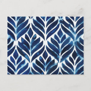 Carte Postale Carreaux d'aquarelle de cobalt IV