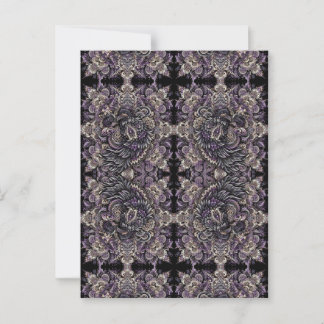 Carte Postale Carreaux de tessellation de corbeau en batik noir