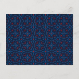 Carte Postale Carreaux floraux décoratifs motif