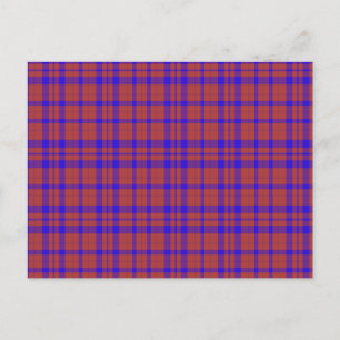 Carte Postale Carreaux géométriques rouges et bleus