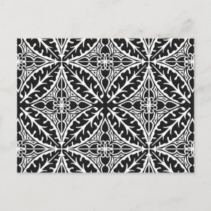 Carte Postale Carreaux marocains - noir et blanc