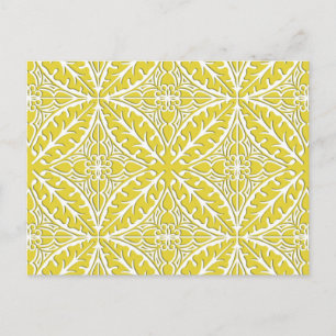 Carte Postale Carreaux marocains - or moutarde et blanc