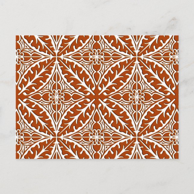 Carte Postale Carreaux marocains - rouille brun et blanc (Devant)