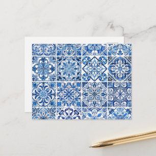 Carte Postale Carreaux Méditerranéens, Portugais, Azulejo, Majol