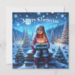 Carte postale carrée de livre de Noël
