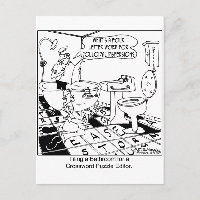 Carte Postale Carrelage de salle de bain de l'éditeur de mots-cr (Devant)