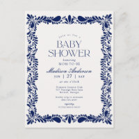 Carrelage de Talavera bleu Fête espagnole Baby Sho