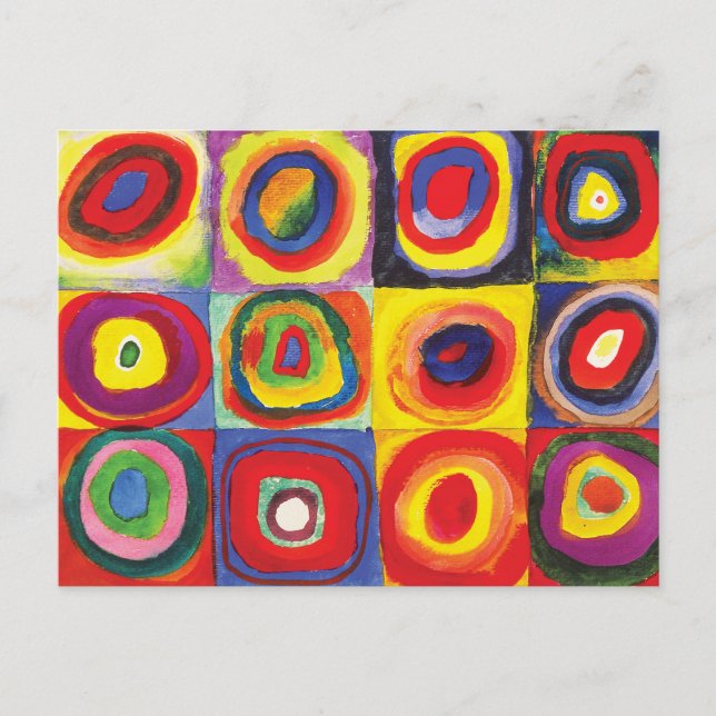 Carte Postale Carrés avec cercles concentrés Hiroaki Takahashi (Devant)
