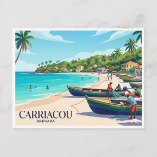 Carte Postale Carriacou Beach Life Hillsborough Grenade