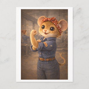 Carte Postale Carrière Souris en tant que Rosie la riveuse
