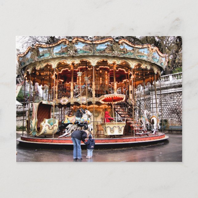 Carte Postale Carrousel à Montmartre (Devant)