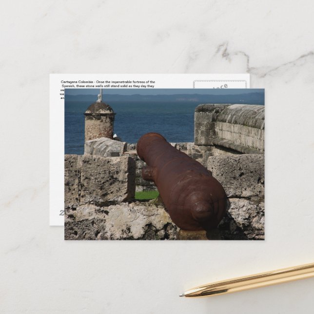 Carte postale Cartagena Colombie (Devant/Arrière en situation)