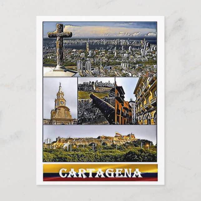 Carte Postale Cartagena - Mosaïque - Colombie (Devant)