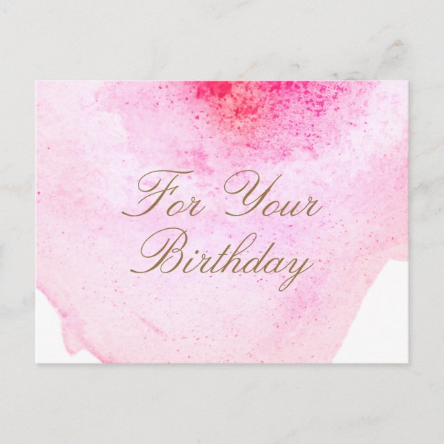 Carte Postale Carte-cadeau d'anniversaire aquarelle abstraite ro (Devant)