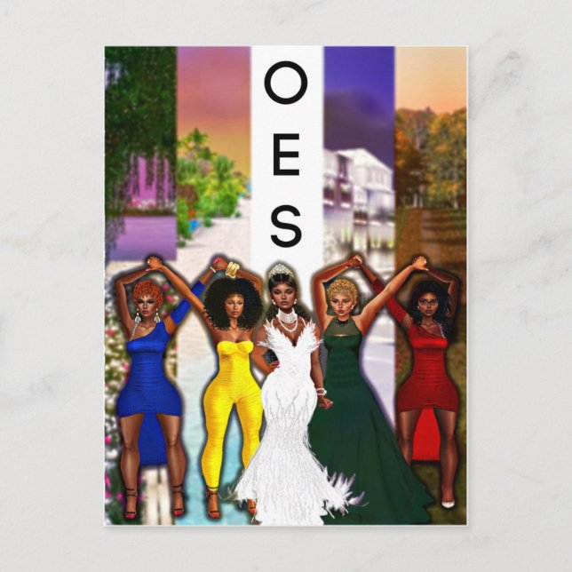 Carte postale Carte de voeux blanche OES (Devant)