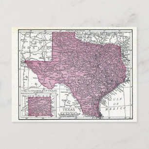 Carte postale:  Carte du Texas, 1921