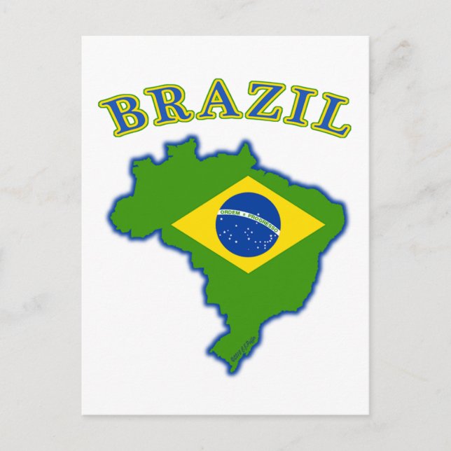 Carte Postale Carte/Indicateur BRAZIl (Devant)