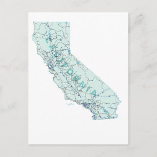 Carte postale Carte Interstate California