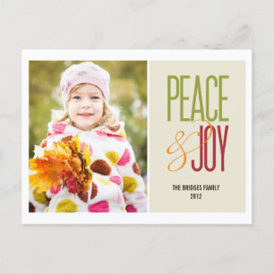 Carte postale Carte photo de vacances Peace & Joy