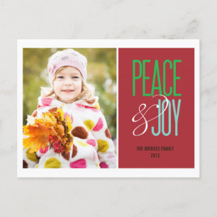 Carte postale Carte photo de vacances Peace & Joy