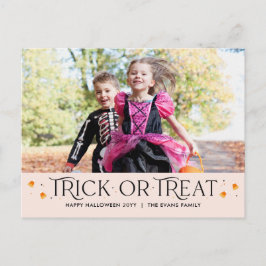 Carte postale Carte photo Halloween ou temps de tr