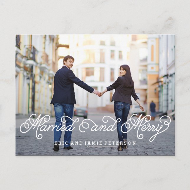 Carte postale Carte photo Marié et Joyeux (Devant)
