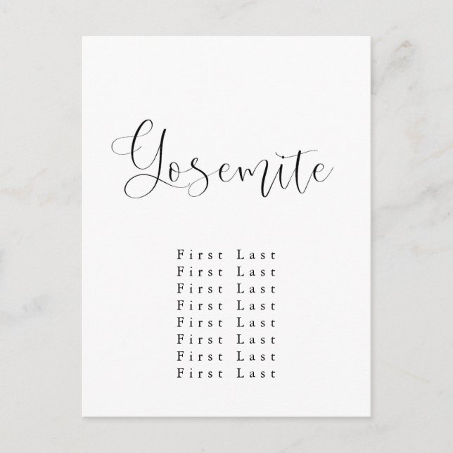 Carte postale Carte postale du tableau de sièges Y (Devant)