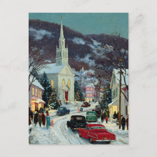 Carte Postale *CARTE POSTALE Noël nostalgique peint