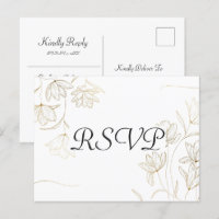 Carte postale Carte postale RSVP Gold Flower