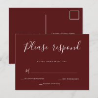 Carte postale Carte RSVP Mariage Calligraphie Bour